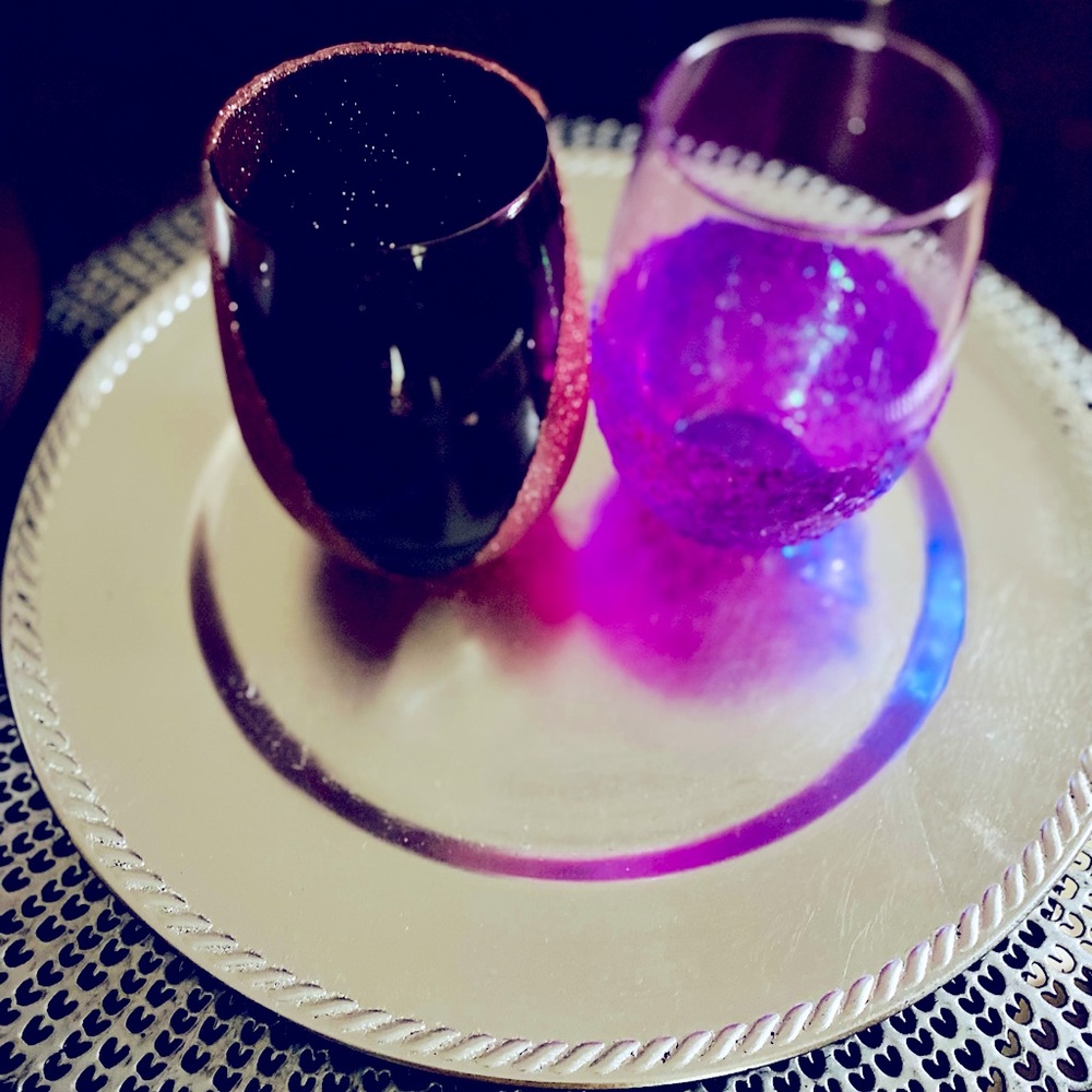 Sparkly wine glasses